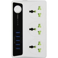 Сетевой фильтр Bavin Power Socket 3 Outlets + 4 USB White (PC512-EU)