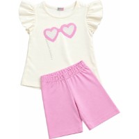 Costum de vară pentru copii Maxikids FC0244 Milky/Lilac, s.104cm