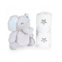 Jucărie-pătură Moni Elefant Blue 90x75cm