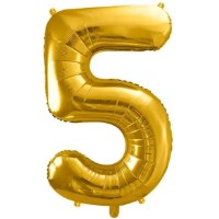 Balon PartyDeco Number 5 Gold 86cm (FB1M-5-019)
