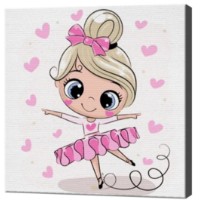 Tablou pe numere Art Gallery Premium Balerina cu inimioare 20x20cm (BX2855)