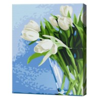 Tablou pe numere Art Gallery Premium Lalele albi 20x30cm (CX3511)