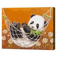 Tablou pe numere Art Gallery Premium Pandă în hamac 20x30cm (CX3595)