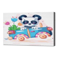 Tablou pe numere Art Gallery Premium Panda în automobil 20x30cm (CX4864)