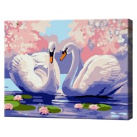 Tablou pe numere Art Gallery Premium Cuplul lebedelor 20x30cm (CX4230)