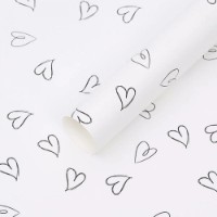 Hârtie coreană New World Сool Hearts 58x58cm 111 White 20pcs