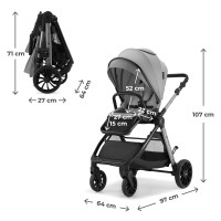 Carucior Kinderkraft Vesto 2 2in1 Gray (KSVEST02GRY2000) imaginea #4 — magazin online Desire.md