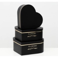 Набор коробок New World Flowers 3pcs Black (W9645)