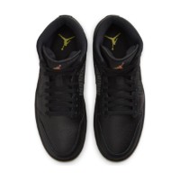 Ghete pentru bărbați Nike Air Jordan 1 Mid SE Black/Opti Yellow/Silver, s.45.5 imaginea #4 — magazin online Desire.md