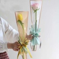 Цветочный конус New World Golden Edge Light Pink 50pcs фото №3 — интернет-магазин Desire.md