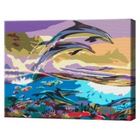 Картина по номерам Art Gallery Premium Полет дельфинов 20x30cm (CX4190)