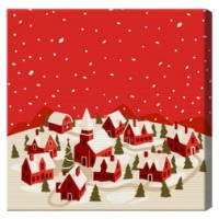 Tablou pe numere Art Gallery Premium Satul iarna 20x20cm (BX2253)