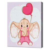 Tablou pe numere Art Gallery Premium Elefant cu o inimioară 20x30cm (CX4875)