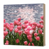Tablou pe numere Art Gallery Premium Lalele pe malul raului 20x20cm (BX3083)