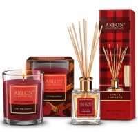Аромадиффузор Areon Home Perfume Sticks 150ml+Candle Apple & Cinnamon 2pcs