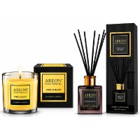 Аромадиффузор Areon Home Perfume Sticks 150ml+Candle Vanilla Black 2pcs