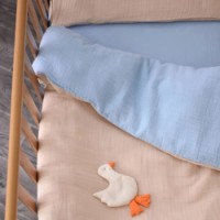 Lenjerie de pat pentru copii Veres Muslin Blue-Beige 3pcs (153.7.02) imaginea #3 — magazin online Desire.md