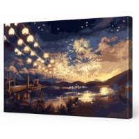 Tablou pe numere Art Gallery Econom Focuri de artificii 30x40cm (EX8492)