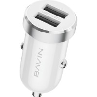 Încărcător auto Bavin Car Charger Dual + Type-C White (PC862TY)
