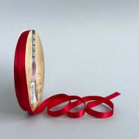 Panglică din satin Ding Xin 1.2cm Red (#0250)