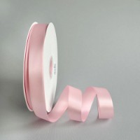 Panglică din satin cu două fețe Ding Xin 2.5cm Soft Pink (#0123)