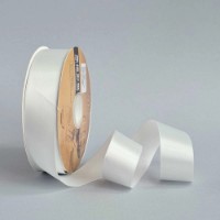 Panglică din satin Ding Xin 4cm White (#0000)