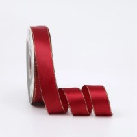 Лента атласная New World Golden Edge 2.5cm 011 Burgundy