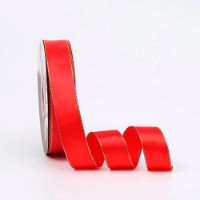 Лента атласная New World Golden Edge 2.5cm 012 Red