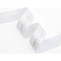 Лента атласная New World Happy 2.5cm 111 White