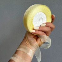 Panglică din organza Ding Xin 2.5cm Beige imaginea #2 — magazin online Desire.md