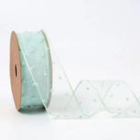 Panglică din organza Ding Xin Bubbles 4cm Pastel Green (#094)