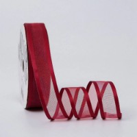 Panglică din organza Sinowrap Edge 2.5cm Red (#018)