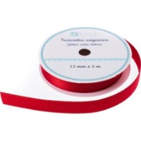 Panglică satinată  DPCraft 1.2cm Red (DPTA-103)