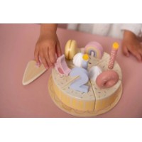 Tort aniversar Little Dutch Wooden Pink Birthday Cake Toy (LD8015) imaginea #3 — magazin online Desire.md