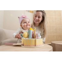 Tort aniversar Little Dutch Wooden Pink Birthday Cake Toy (LD8015) imaginea #5 — magazin online Desire.md