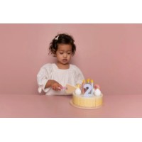 Tort aniversar Little Dutch Wooden Pink Birthday Cake Toy (LD8015) imaginea #7 — magazin online Desire.md