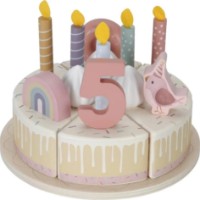 Tort aniversar Little Dutch Wooden Pink Birthday Cake Toy (LD8015) imaginea #9 — magazin online Desire.md