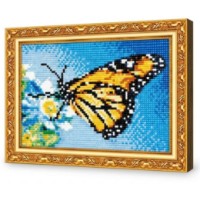 Mozaic cu diamante Art Gallery Premium A Blue Flower and A Butterfly 20x30cm (JS28657)
