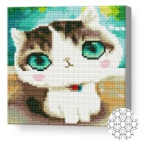 Mozaic cu diamante Art Gallery Premium A Kitten with Emerald Eyes 20x20cm (BJ1142)