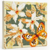 Mozaic cu diamante Art Gallery Premium Amber Butterfly and Lilies 20x20cm (BJ805)