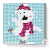 Mozaic cu diamante Art Gallery Premium Bear Cub Figure Skater 20x20cm (BJ173)