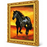 Mozaic cu diamante Art Gallery Premium Black Stallion 40x50cm (GA88868)