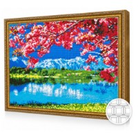Mozaic cu diamante Art Gallery Premium Blooming Tree and Azure Lake 40x50cm (QB205016)