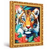 Mozaic cu diamante Art Gallery Premium Blue-eyed Tiger 20x30cm (JS16664)