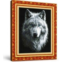 Mozaic cu diamante Art Gallery Premium Blue-Eyed Wolf 40x50cm (GA88681)