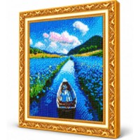 Mozaic cu diamante Art Gallery Premium Boat on the River 40x50cm (GA89041)