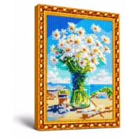 Mozaic cu diamante Art Gallery Premium Bouquet of Daisies 30x40cm (GB90228)