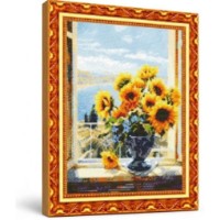 Mozaic cu diamante Art Gallery Premium Bouquet of Sunflowers on the Windowsill 40x50cm (GA88735)