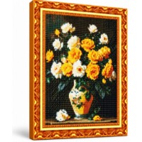 Mozaic cu diamante Art Gallery Premium Bouquet of White and Yellow Roses 40x50cm (GA88568)