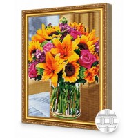 Алмазная мозаика Art Gallery Premium Bright Bouquet 40x50cm (QB201744)